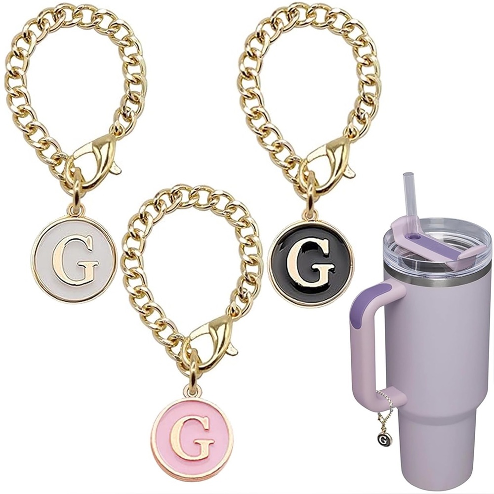 🌹Gold Chain “G” water bottle • Charm  • bag Bracelet Initial Pendant • NWOT